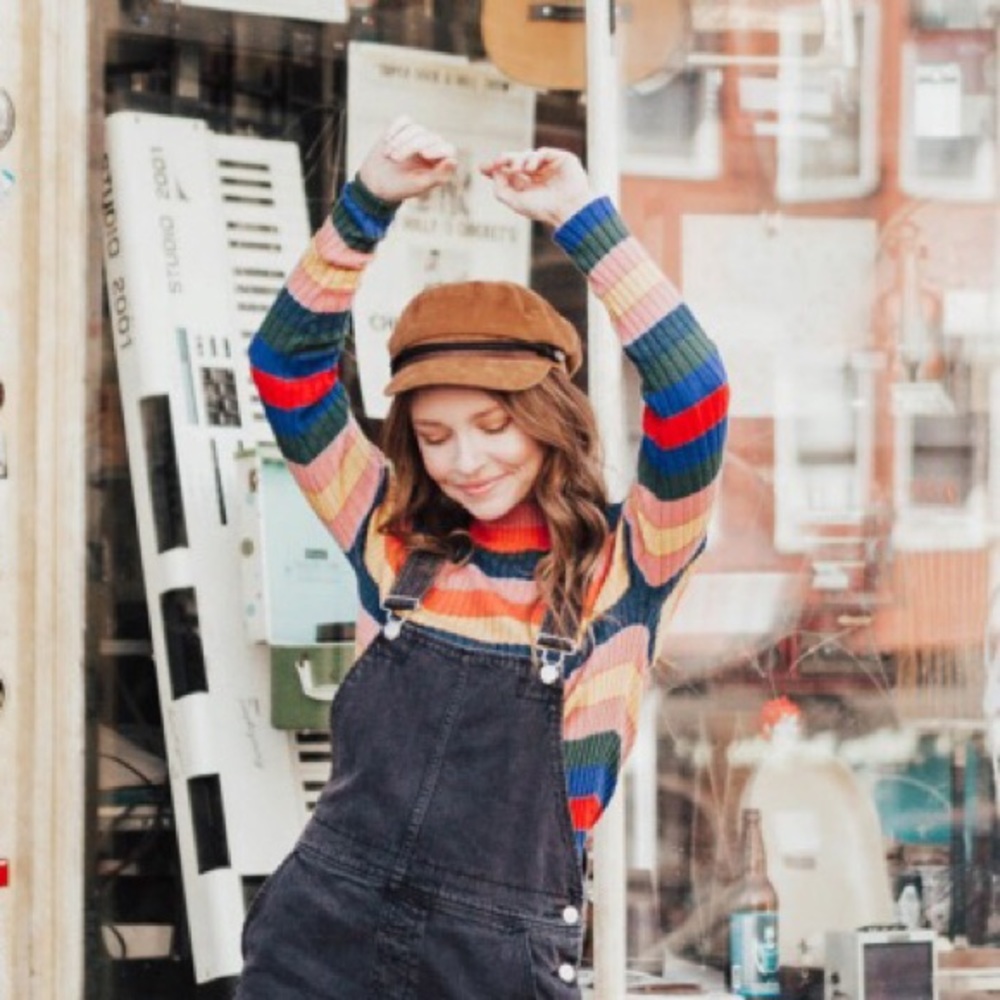 Striped Mock neck sweater